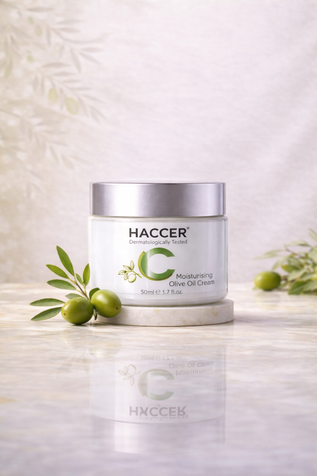 Haccer Natural Olive Oil Moisturiser Cream 50ml